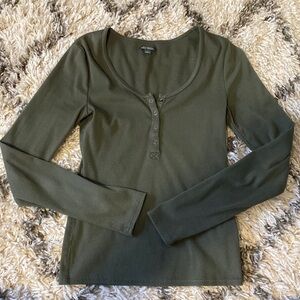 Long Sleeve Olive Green Top